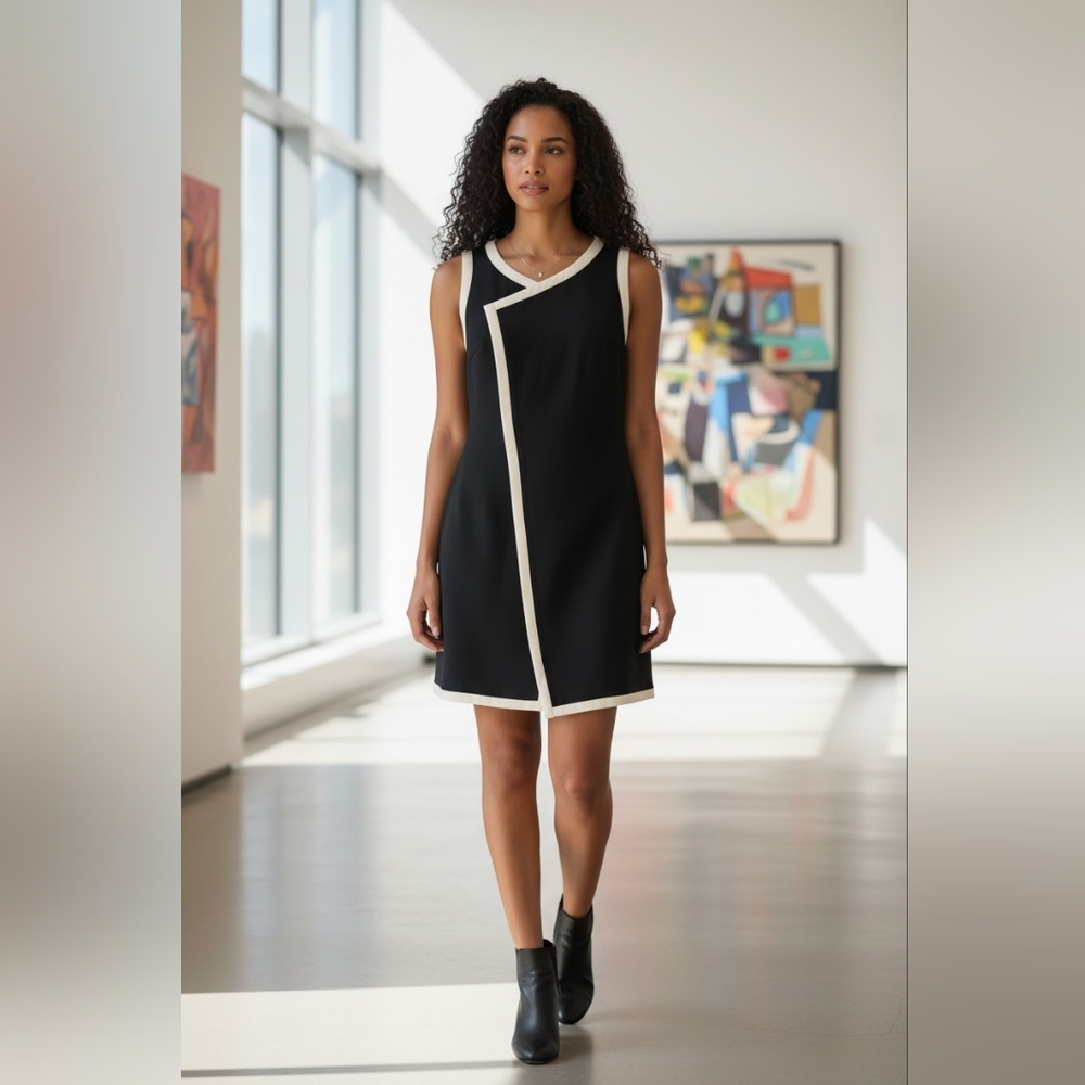 AME Concept Black White Dress Caroline Sz M